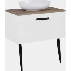 Maximus Waschbeckenplatte Tall 60,4 Cm Eiche -Badezimmerbedarf Geschäft 846271 4807 3