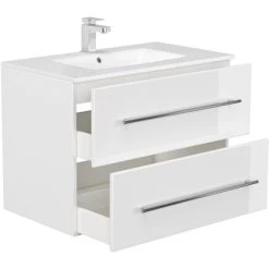 Posseik Badmöbel-Set Homeline 80 Cm Weiß Hochglanz 6-teilig -Badezimmerbedarf Geschäft 873 AVERSASET806000101DE 4