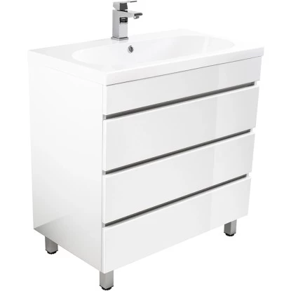 Posseik Stand-Waschplatz 70 Cm Metis Weiß Hochglanz Mit Grifflosen Schubladen 3 Posseik Stand-Waschplatz 70 Cm Metis Weiß Hochglanz Mit Grifflosen Schubladen