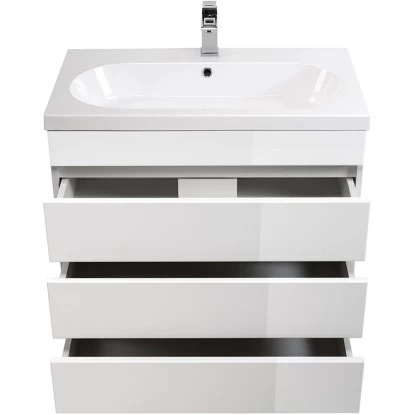 Posseik Stand-Waschplatz 70 Cm Metis Weiß Hochglanz Mit Grifflosen Schubladen 6 Posseik Stand-Waschplatz 70 Cm Metis Weiß Hochglanz Mit Grifflosen Schubladen – Bild 4