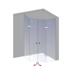 Schulte Fünfeckdusche Davita 4-teilig Echtglas Chrom -Badezimmerbedarf Geschäft 883064 4081 3