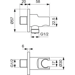 Ideal Standard Brausehalter Idealrain Atelier Gold Rund Für HB + Schlauch -Badezimmerbedarf Geschäft 887426 3049 7