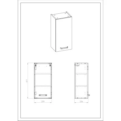 Eve Hängeschrank 1-Türig Weiß Hochglanz 30 Cm 4 Eve Hängeschrank 1-Türig Weiß Hochglanz 30 Cm – Bild 2