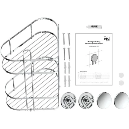 Eisl Duschregal Eckregal Ohne Bohren 2 Etagen 4 Eisl Duschregal Eckregal Ohne Bohren 2 Etagen – Bild 2