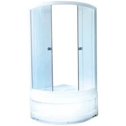 Sanotechnik Rundduschen-Set Mit Hoher Brausetasse 190 Cm X 90 Cm X 90 Cm Weiß