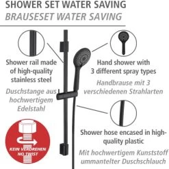 Wenko Brauseset Watersaving Schwarz 12 Wenko Brauseset Watersaving Schwarz -Badezimmerbedarf Geschäft 903253 1068 02