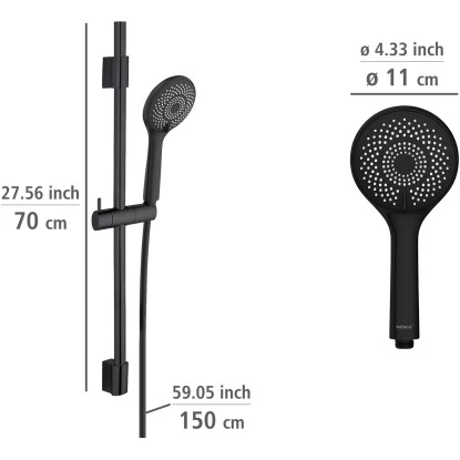 Wenko Brauseset Watersaving Schwarz 11 Wenko Brauseset Watersaving Schwarz – Bild 9