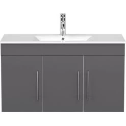 Posseik Waschplatz Teramo 100 Cm Anthrazit Seidenglanz 2-teilig -Badezimmerbedarf Geschäft 9582 4873 TERAMO000104DE 5