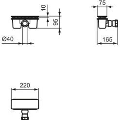 Ideal Standard Ablaufgarnitur Ultra Flat New Schwarz -Badezimmerbedarf Geschäft 9803271 3049 6