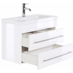 Posseik Waschplatz 70 Cm Vela SlimLine Weiß 2-teilig -Badezimmerbedarf Geschäft a 70 cm wei extra schmal 3