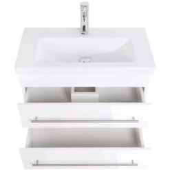 Posseik Waschplatz 70 Cm Vela SlimLine Weiß 2-teilig -Badezimmerbedarf Geschäft a 70 cm wei extra schmal 4