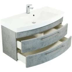 Posseik Waschplatz Luna 100,5 Cm Beton -Badezimmerbedarf Geschäft badmoebel luna 100 beton 5