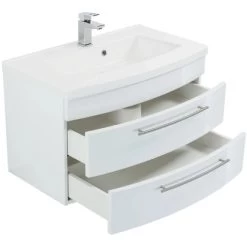 Posseik Waschplatz Luna 82 Cm Weiß Hochglanz 11 Posseik Waschplatz Luna 82 Cm Weiß Hochglanz -Badezimmerbedarf Geschäft badmoebel luna 80 weiss 4