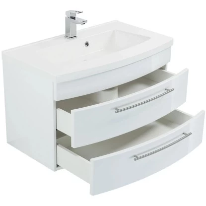 Posseik Waschplatz Luna 82 Cm Weiß Hochglanz 6 Posseik Waschplatz Luna 82 Cm Weiß Hochglanz – Bild 4