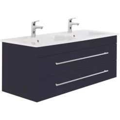 Villeroy & Boch Doppel-Waschplatz 130 Cm Venticello Anthrazit Seidenglanz