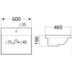 Posseik Stand-Waschplatz Amilia 60 Cm Weiß Hochglanz Mit Grifflosen Schubladen -Badezimmerbedarf Geschäft ei grifflosen schubladen 6