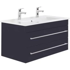 Villeroy & Boch Doppel-Waschplatz 100 Cm Venticello Anthrazit Seidenglanz