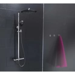 Eisl Überkopfbrause-Set Grande Vita Mit Thermostatablage Chrom-Schwarz -Badezimmerbedarf Geschäft etgrandevitachromschwarz 4