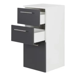 Posseik Badmöbel-Set Viva 100 Cm Anthrazit Seidenglanz 4-teilig -Badezimmerbedarf Geschäft ig anthrazit seidenglanz 6