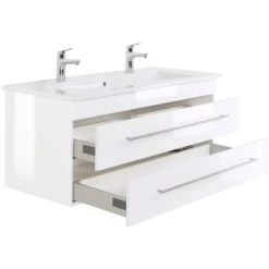 Villeroy & Boch Doppel-Waschplatz 120 Cm Venticello Weiß Hochglanz -Badezimmerbedarf Geschäft m doppel weiss hochglanz 3 2