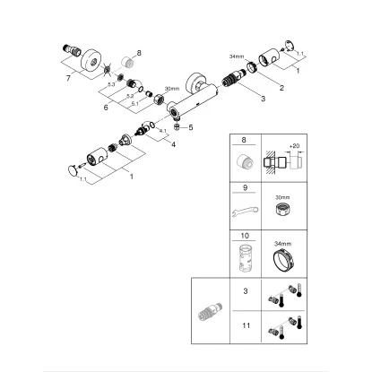 Grohe QuickFix Precision Get Thermostat-Brausebatterie DN 15 12 Grohe QuickFix Precision Get Thermostat-Brausebatterie DN 15 – Bild 10