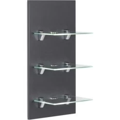 LED-Panel Viva Anthrazit Seidenglanz Mit 3 Glasablagen