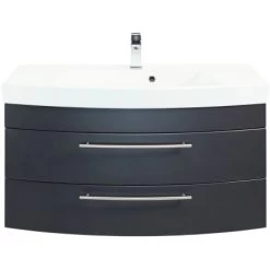 Posseik Waschplatz Luna 100,5 Cm Anthrazit Seidenglanz -Badezimmerbedarf Geschäft oebel luna 100 anthrazit 3