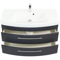 Posseik Waschplatz Luna 100,5 Cm Anthrazit Seidenglanz -Badezimmerbedarf Geschäft oebel luna 100 anthrazit 6